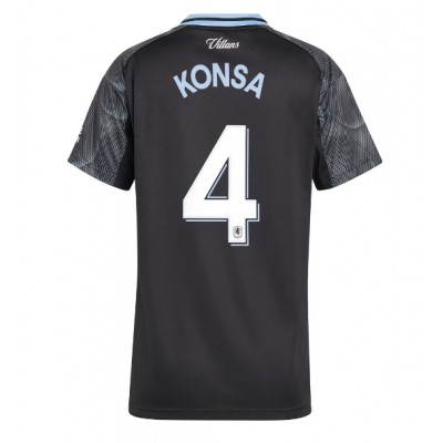 Ženski Nogometni dresi Aston Villa Ezri Konsa #4 Gostujoči 2025-26 Kratek Rokav Ženski Nogometni dresi Aston Villa Ezri Konsa #4 Gostujoči 2025-26 Kratek Rokav